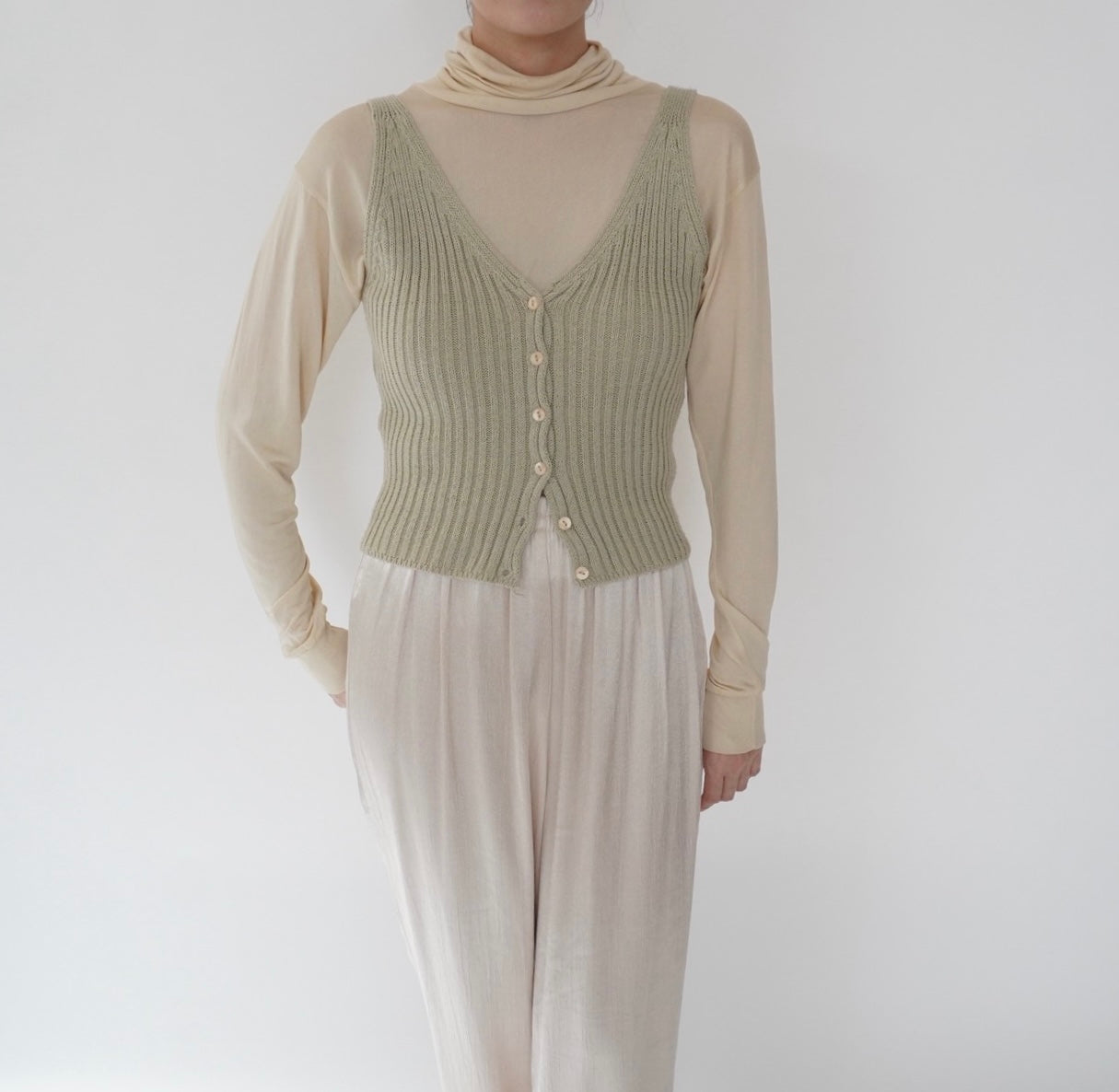 90s Ribbed Top Made in Italy