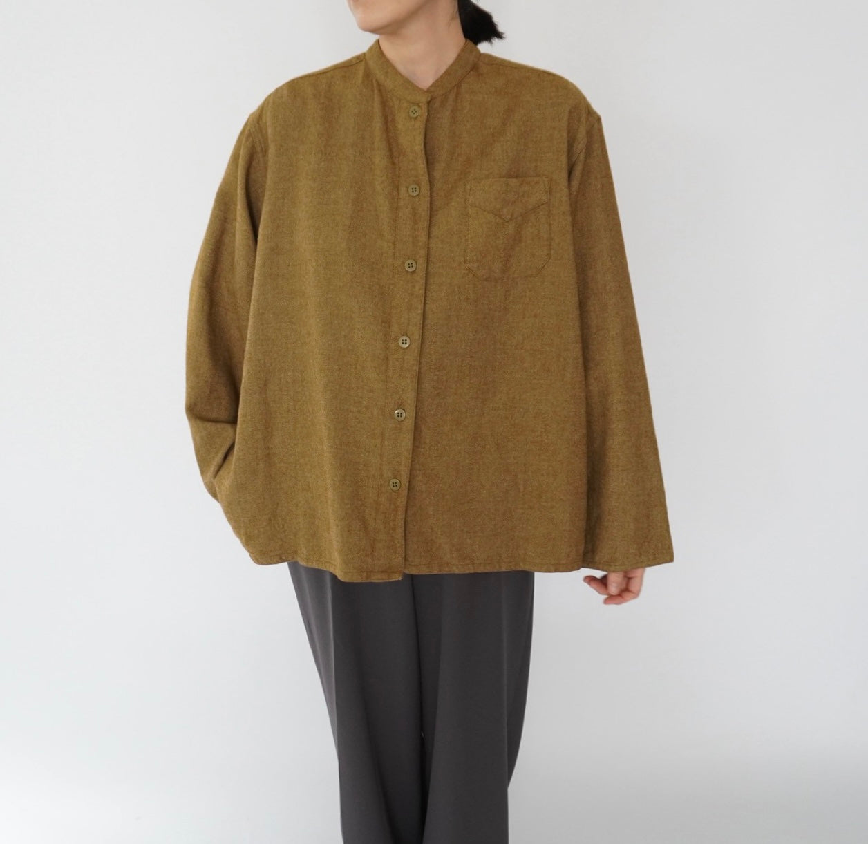 70s Wool×Cotton Design Shirt