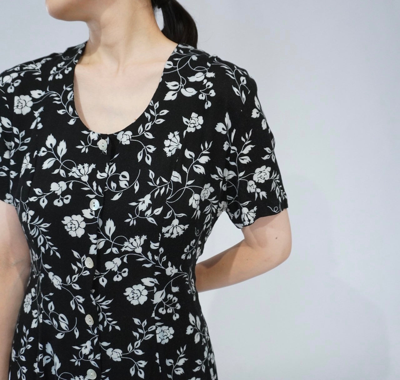 90s Floral Print Maxi Dress