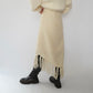 80s Ivory Fringe Skirt