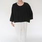 90s Black Linen Boxy Blouse
