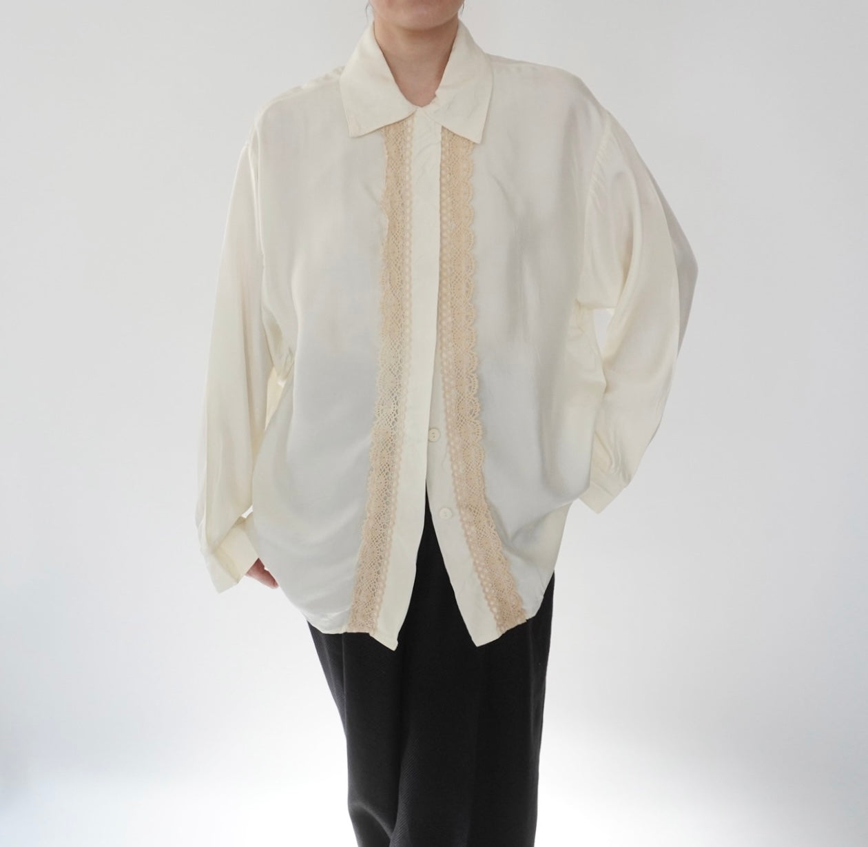 90s Lace Design Shirt Made in USA