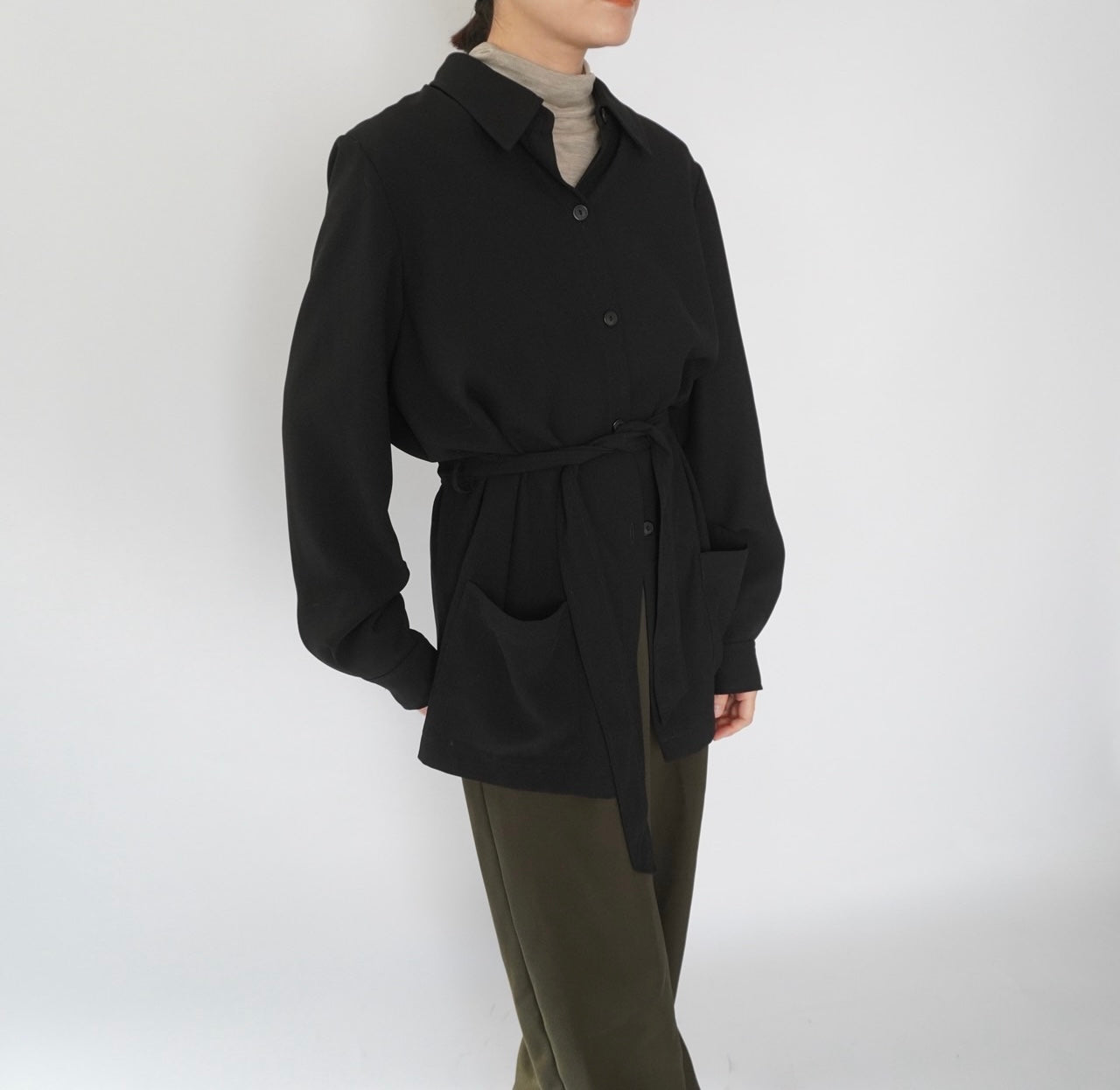 90s Belted Shirt Jacket