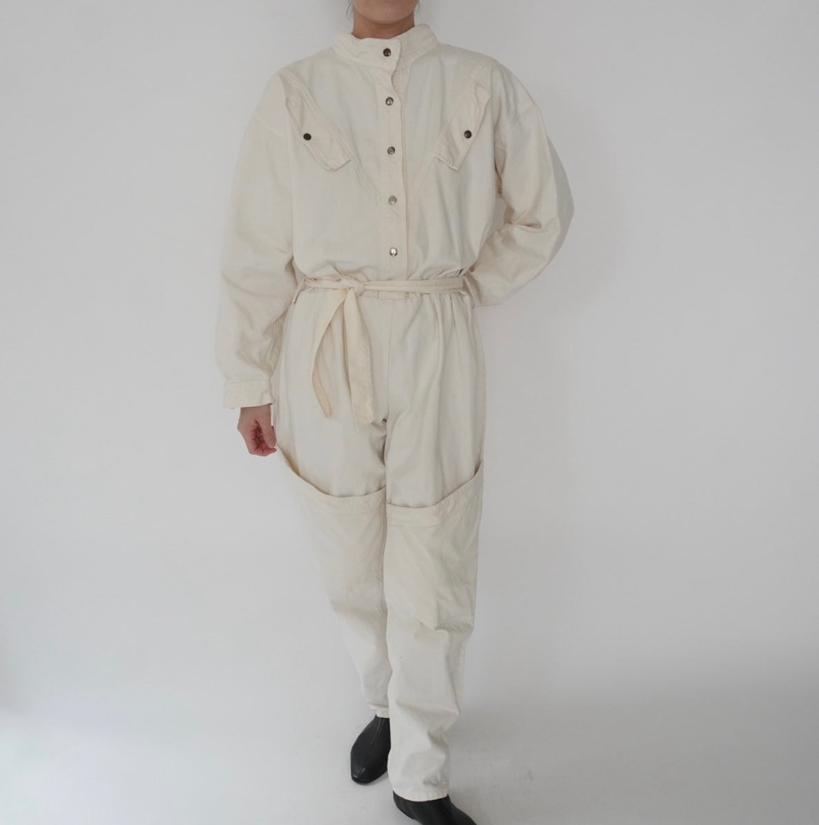 80s EURO Design Ivory Jumpsuit