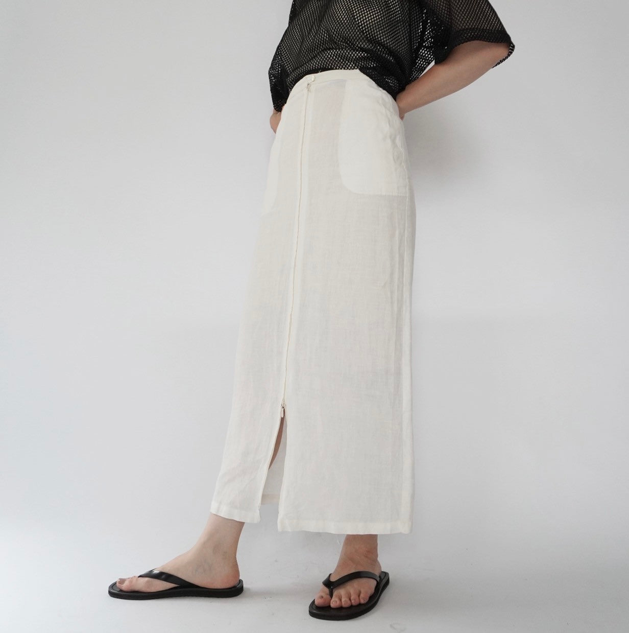 80s EURO Double Zip Design Skirt