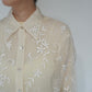 90s Embroidery Silk Shirt