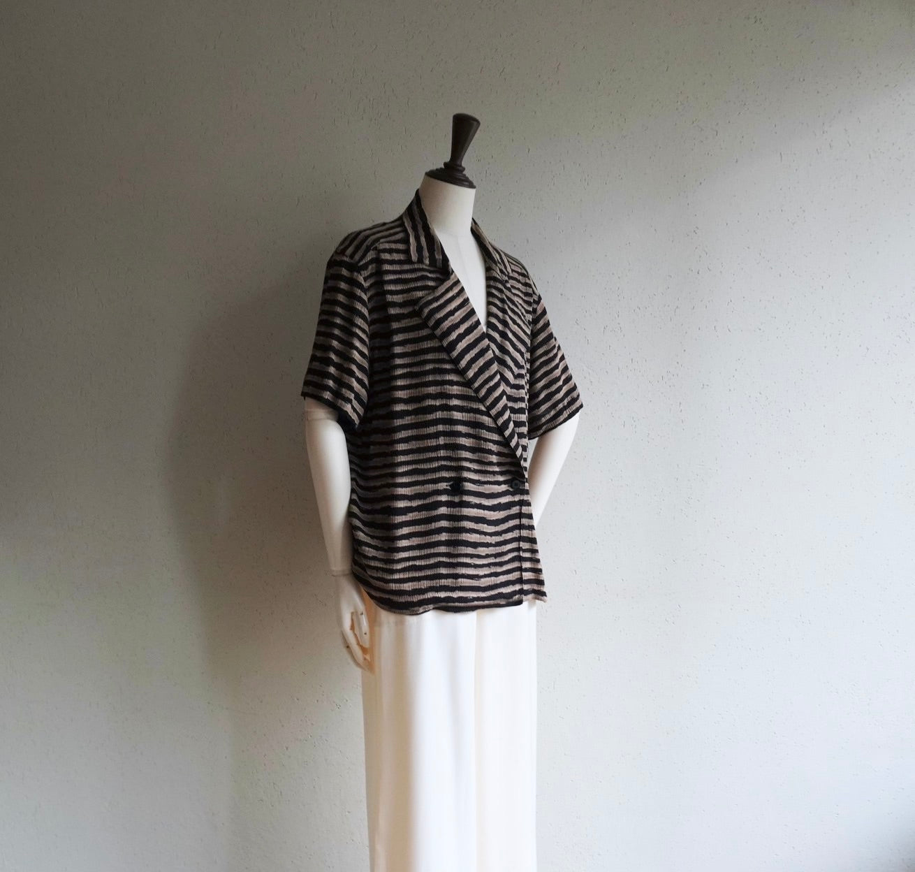 90s "Rena Rowan For Saville" Striped Design Shirt