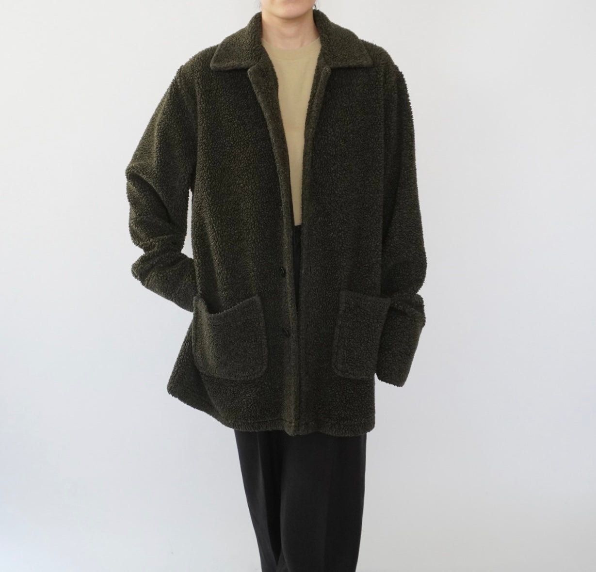 90s Fleece Shirt Jacket Made in USA