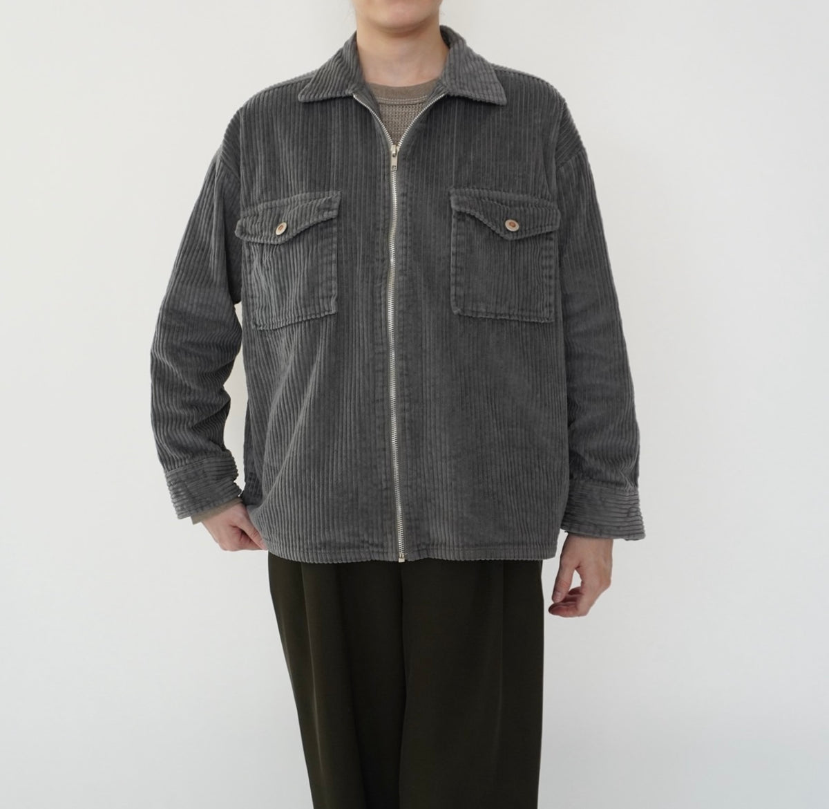 90s Gray Corduroy Light Jacket