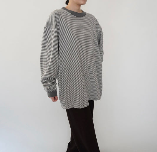 90s Striped Long Sleeves T-shirt Made in USA