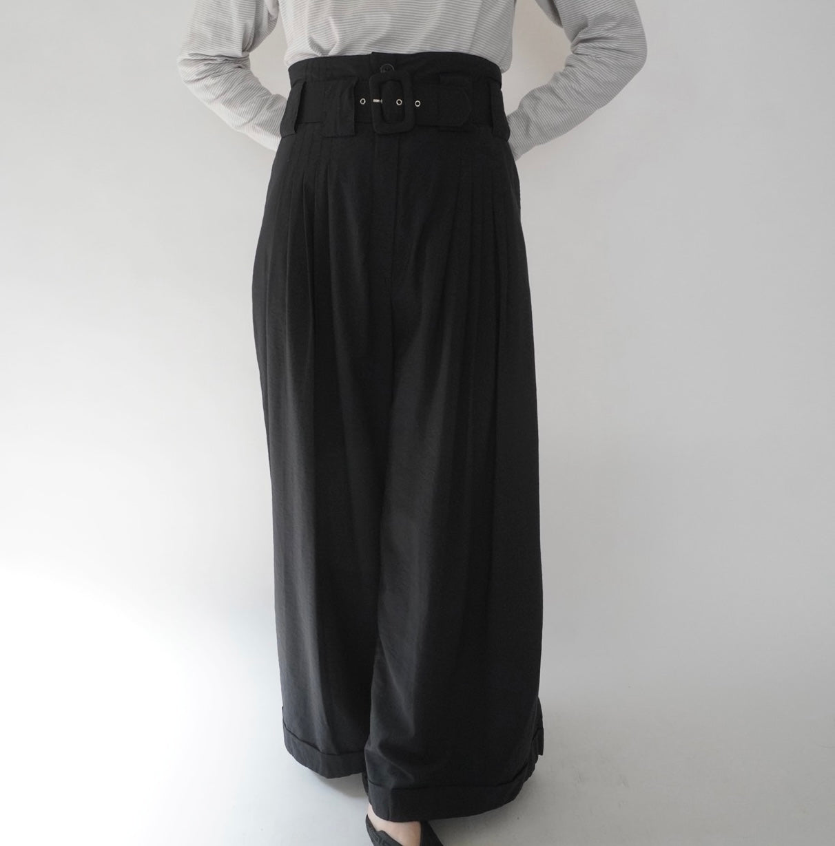 90s EURO Belted Wide Pants