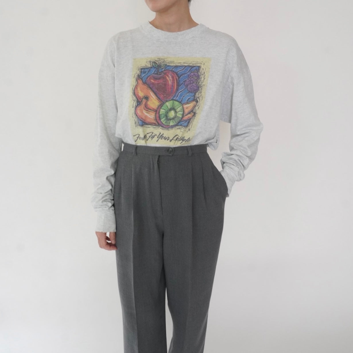 90s Printed Long Sleeves T-shirt Made in USA