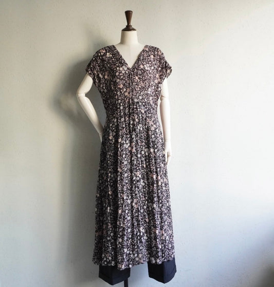 80s Printed Maxi Dress Made in USA