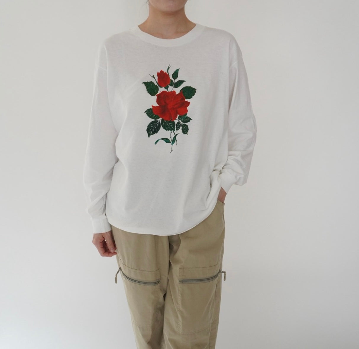 90s Printed Long T-shirt Made in USA
