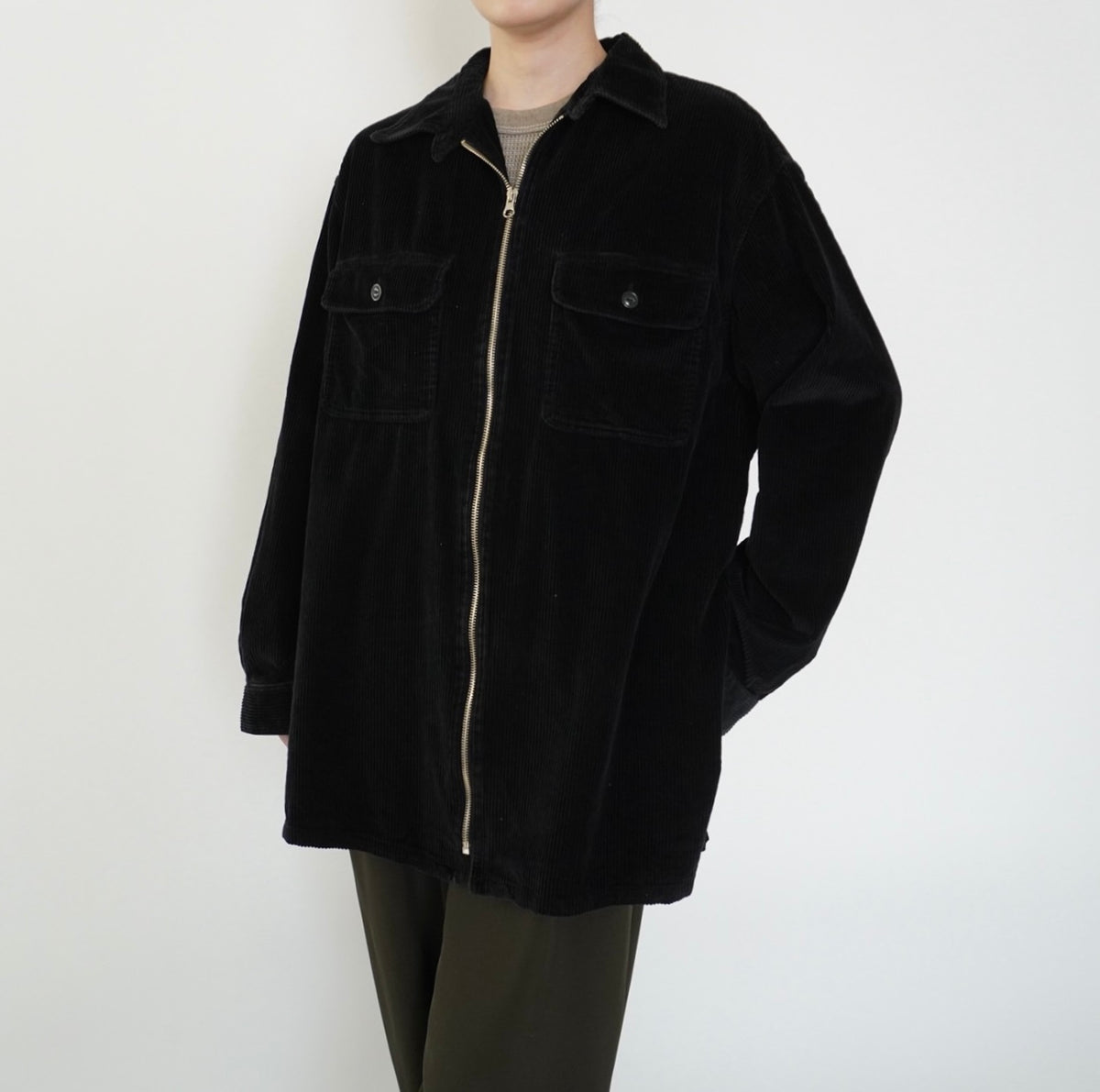 90s Zip Corduroy Shirt,Jacket