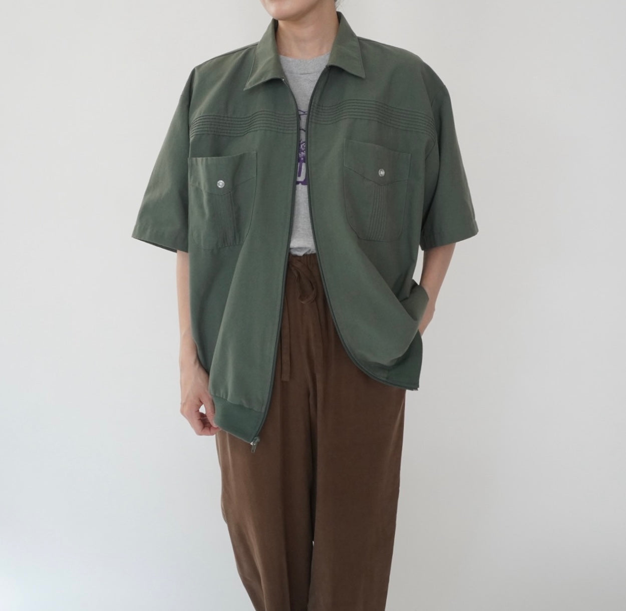 90s Khaki Design Shirt, Jacket