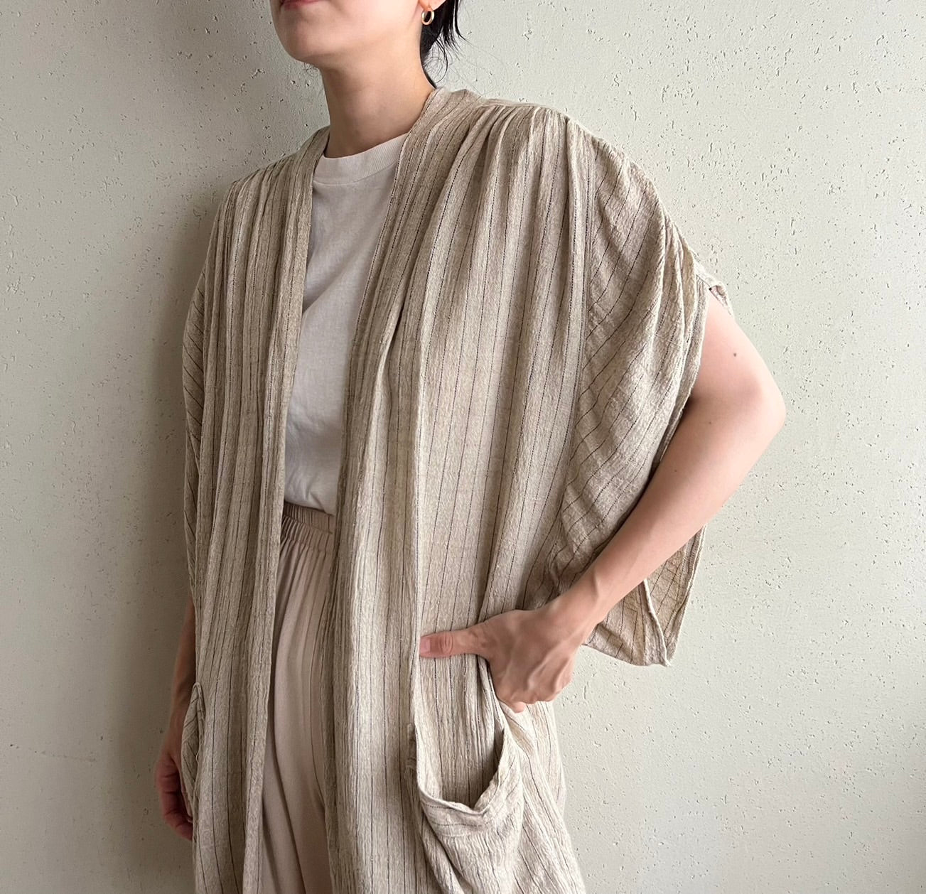 90s Striped Robe Made in USA