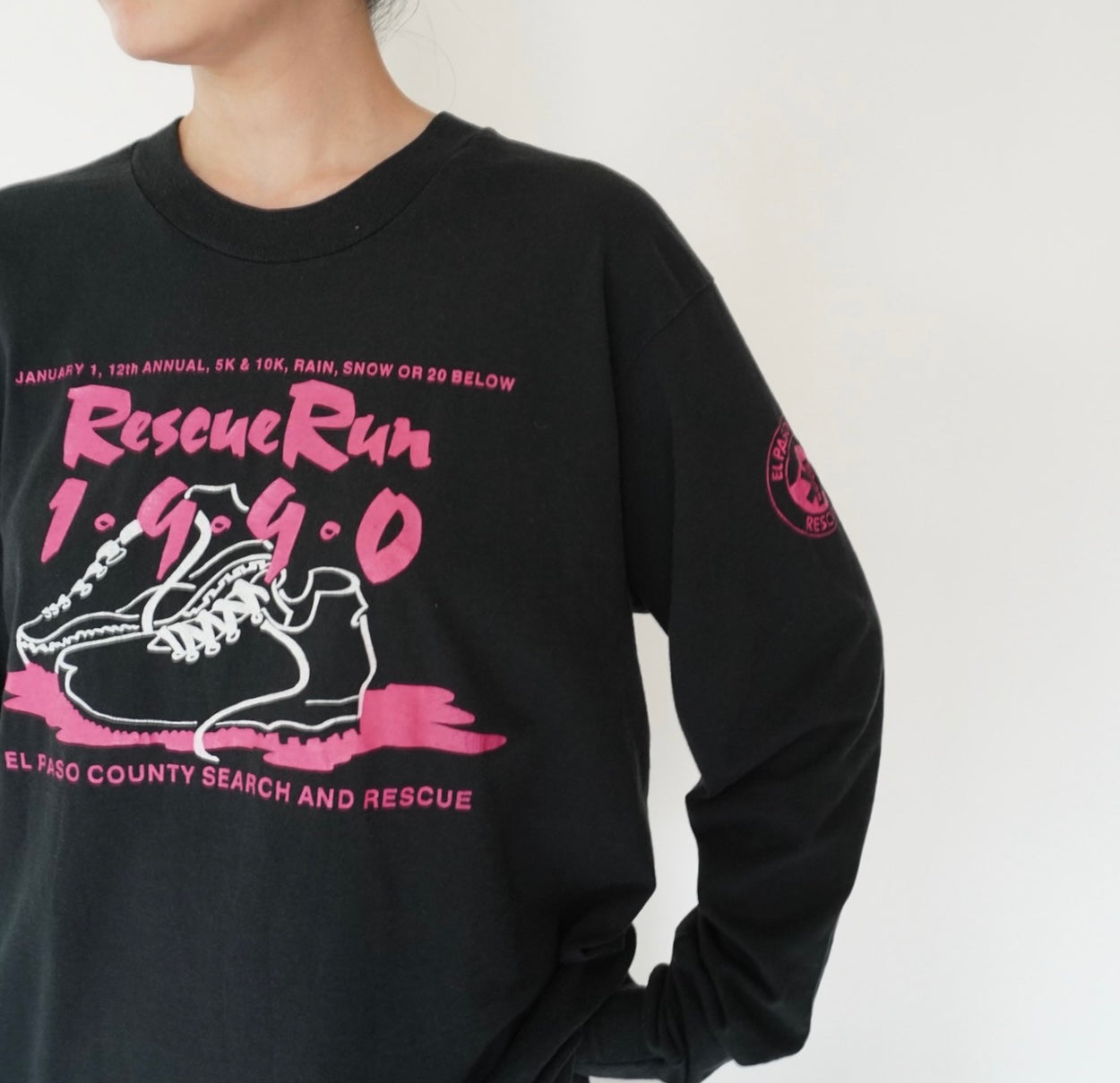 90s Printed Long Sleeves T-shirt Made in USA