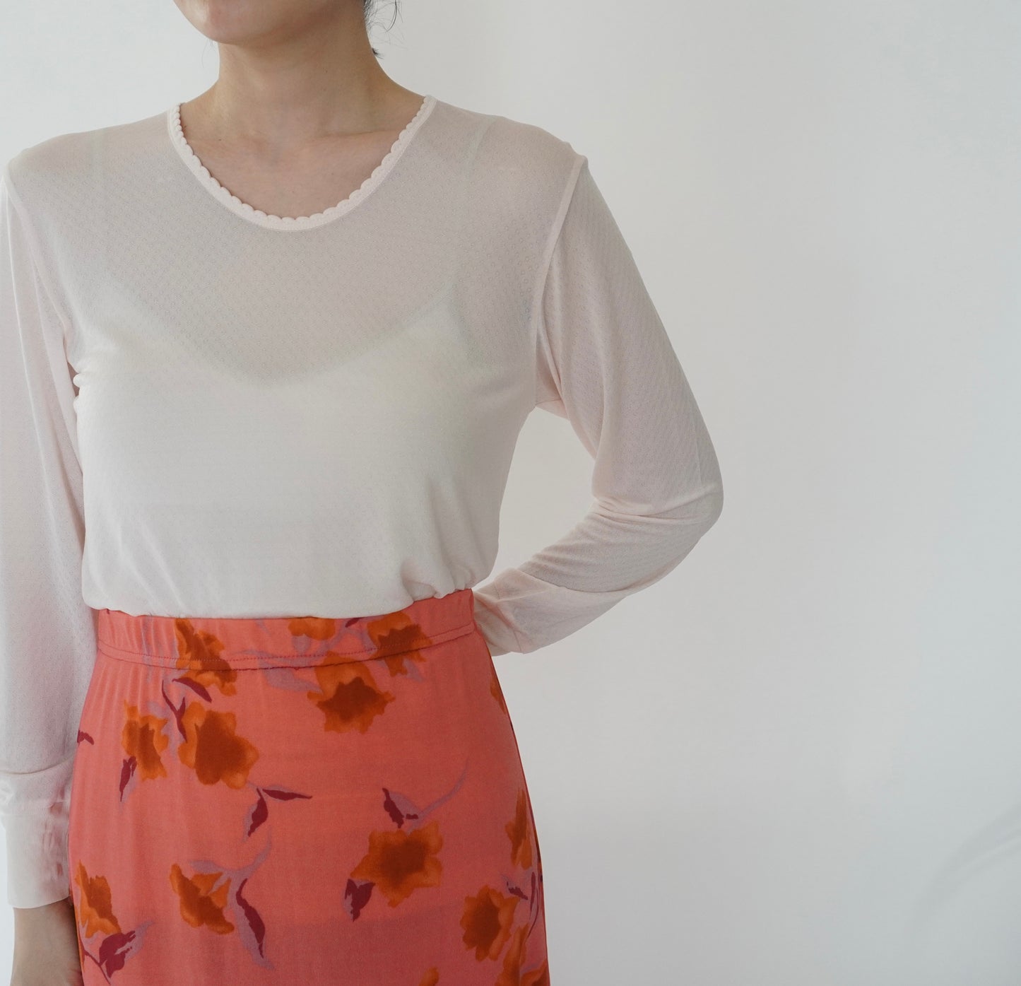 90s Light Pink Silk Top