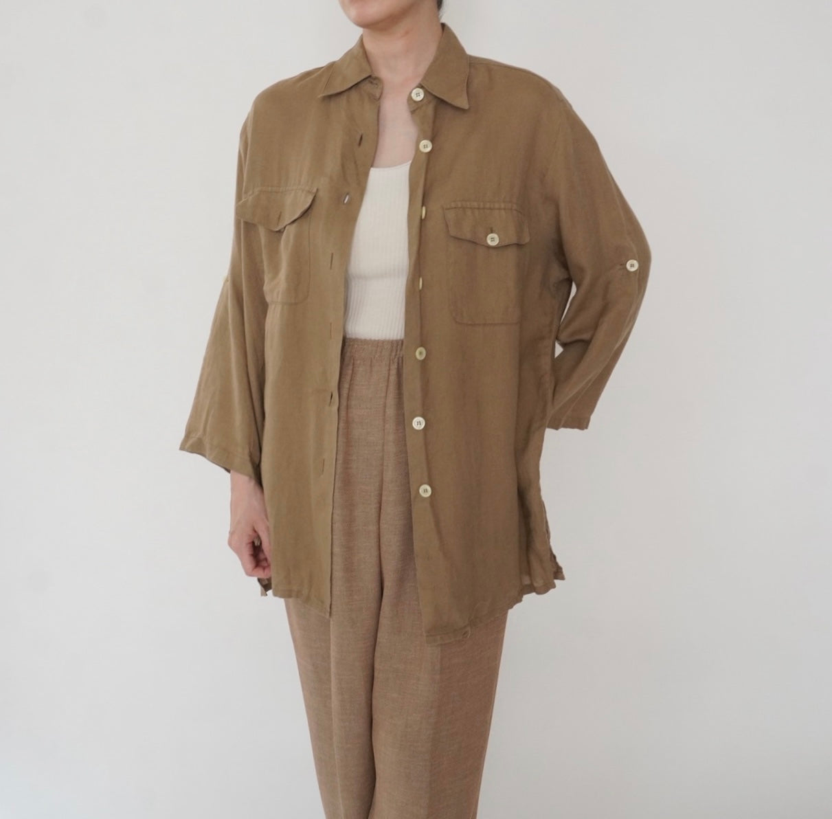 90s Design Linen Shirt Made in Italy