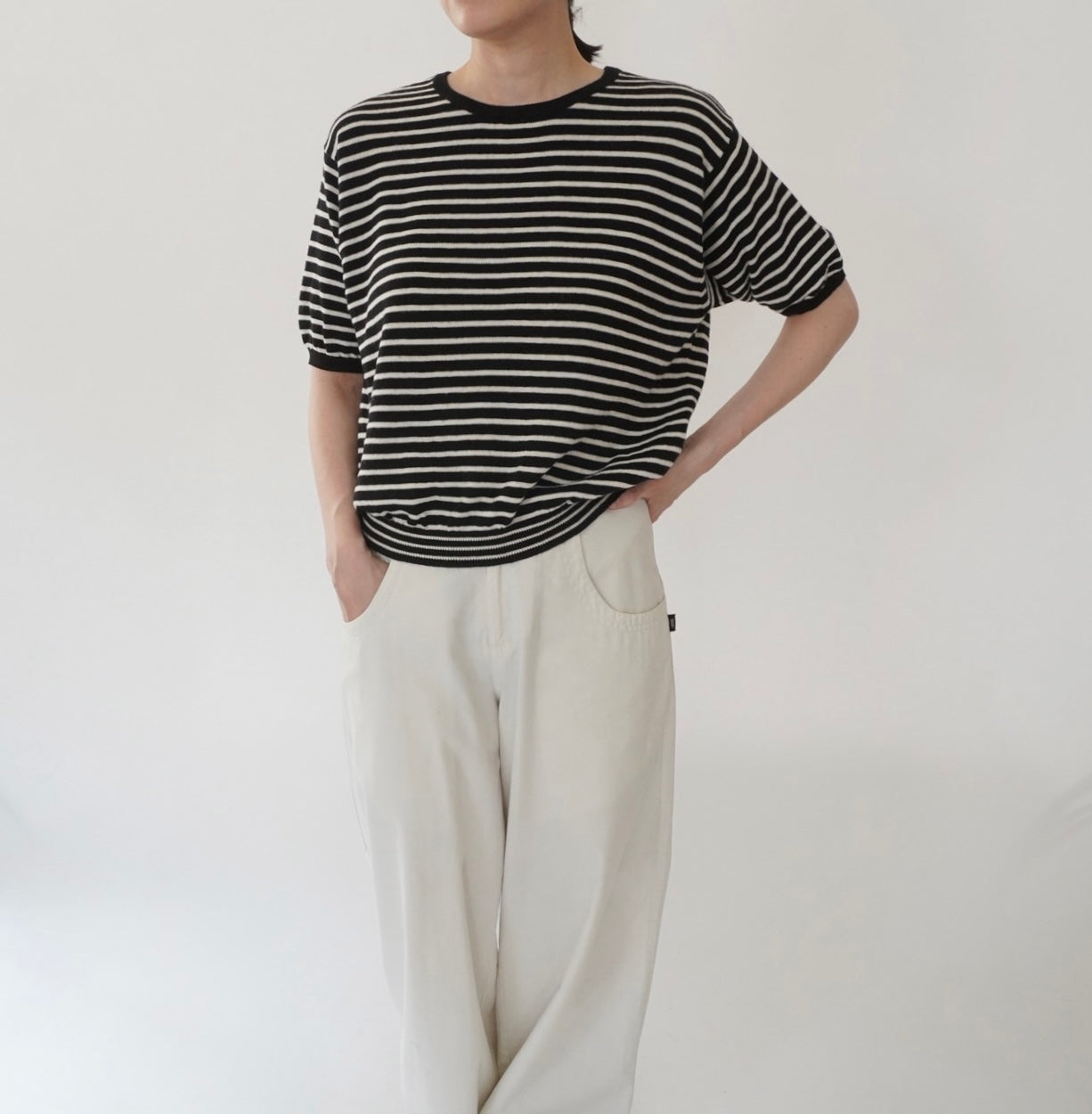 90s Black x White Striped Top