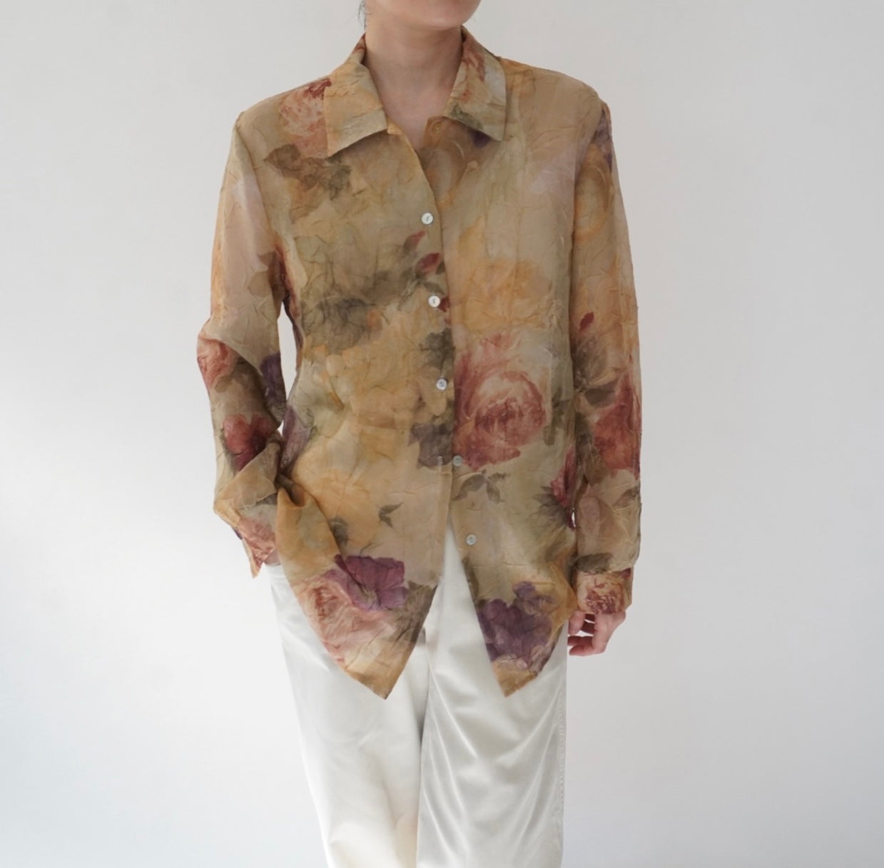 90s Printed Sheer Shirt Made in USA