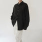90s Black Linen Shirt