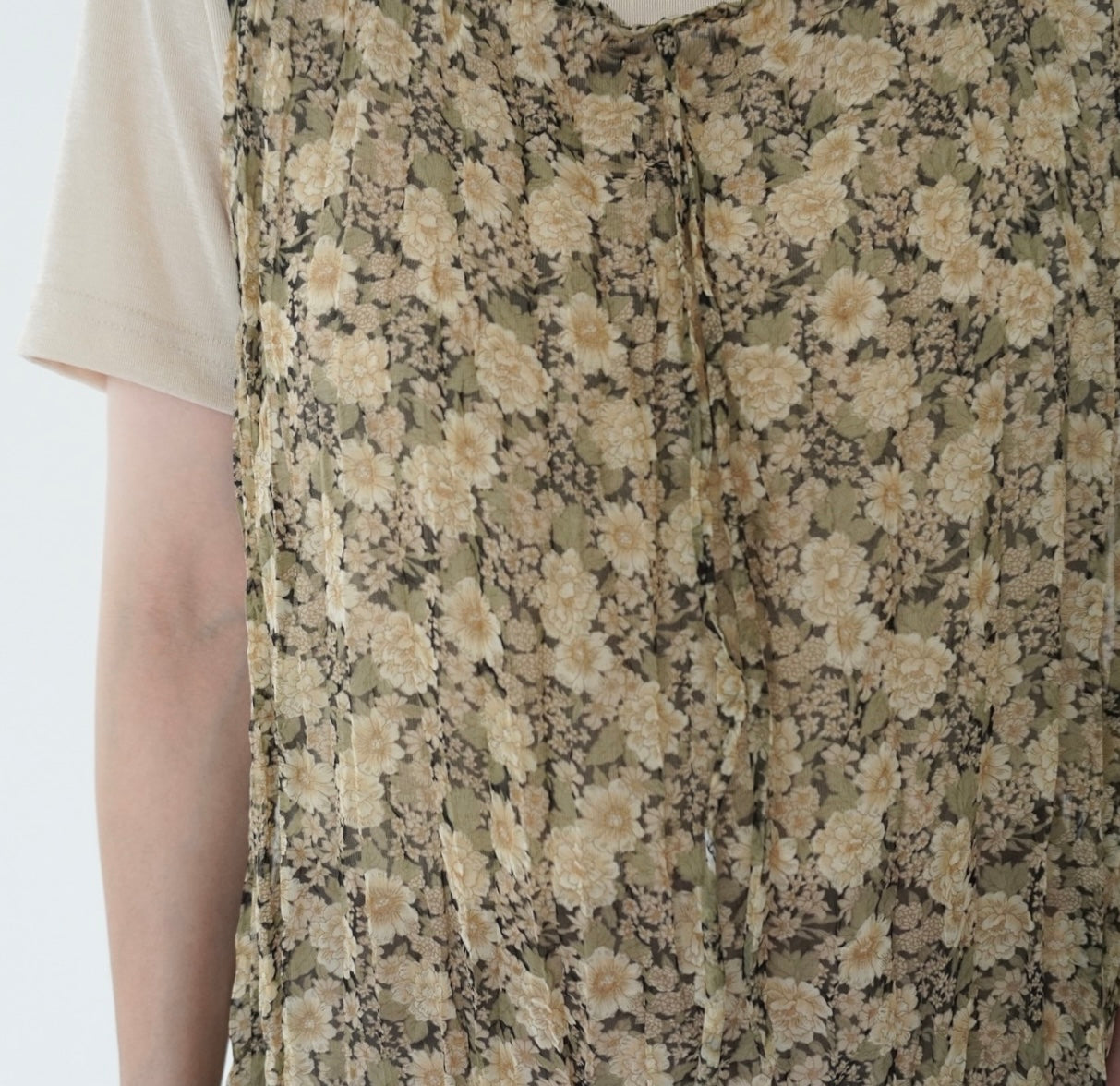 90s Floral Print Sheer Dress