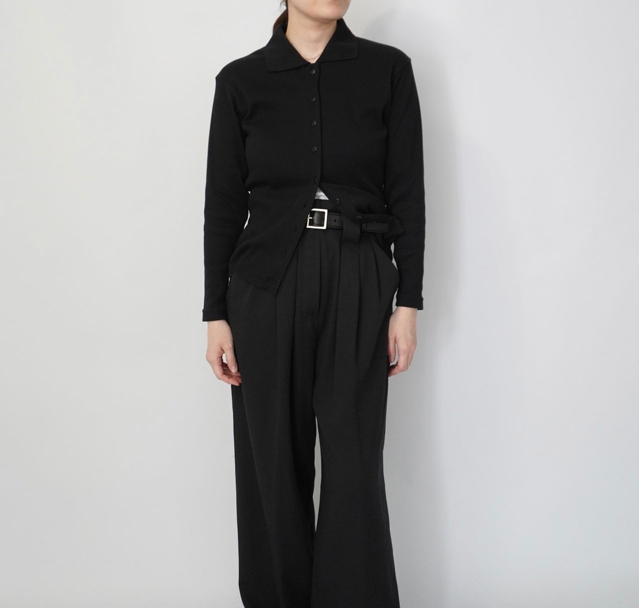 90s Black Ribbed Top