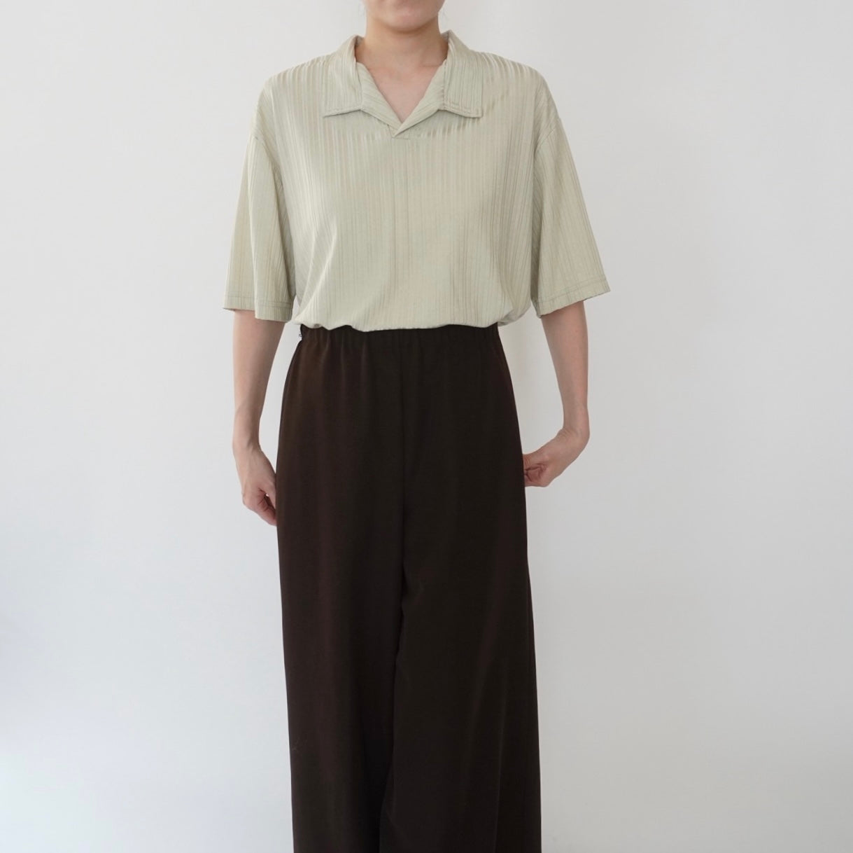 90s Light Green Ribbed Top