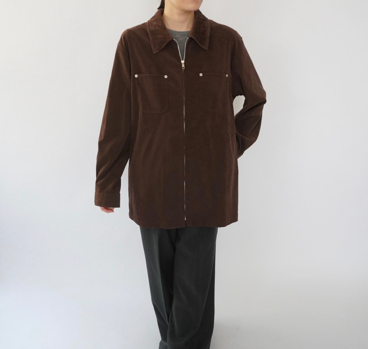 90s Zip Shirt Jacket