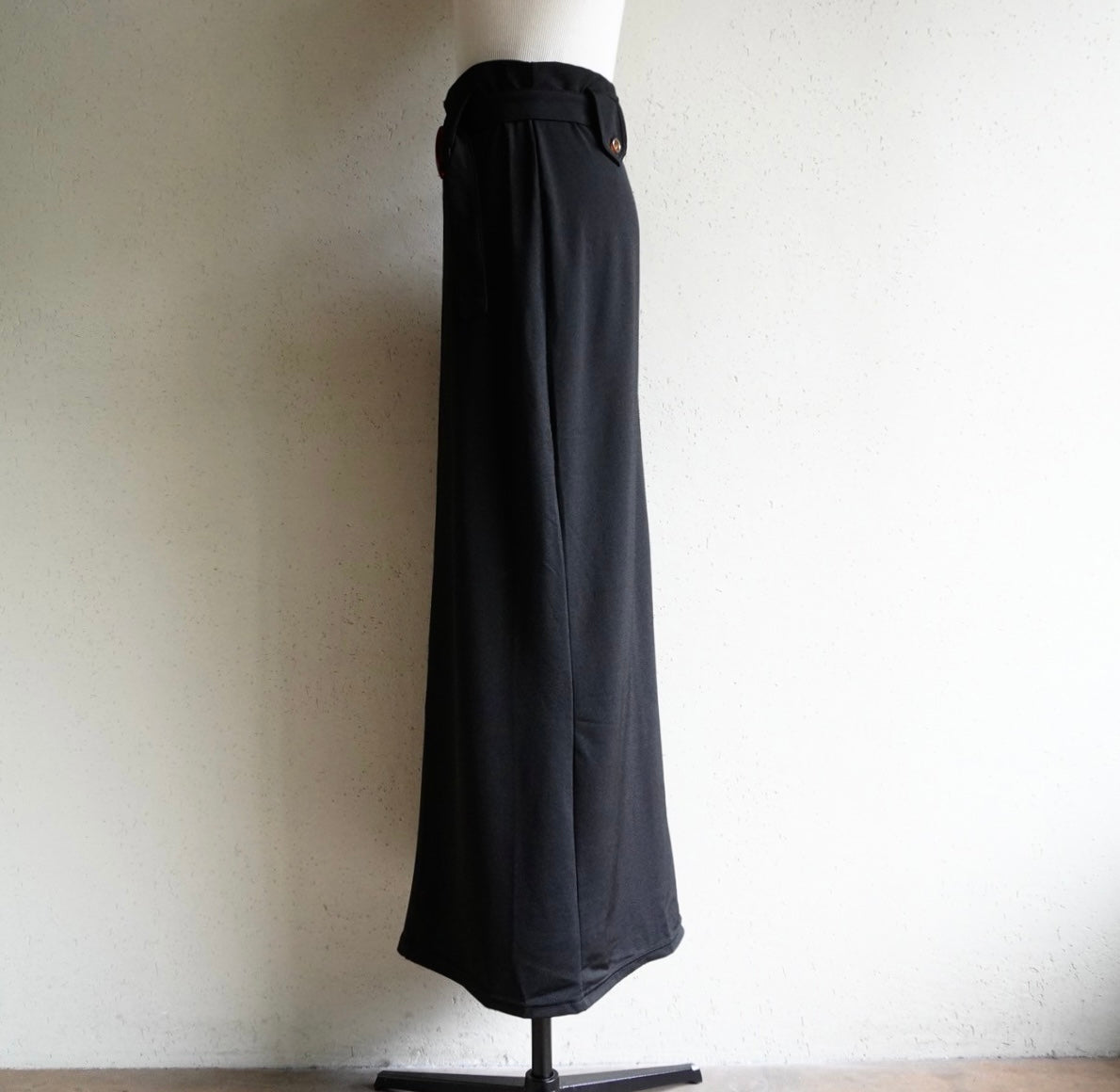 90s Black Belted Skirt Made in Italy