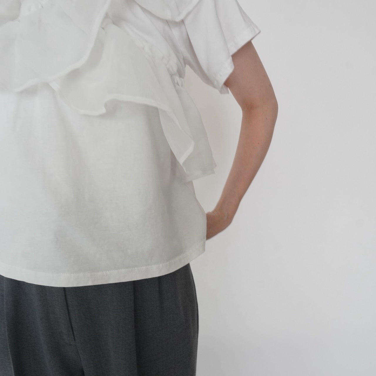White Ruffle Top