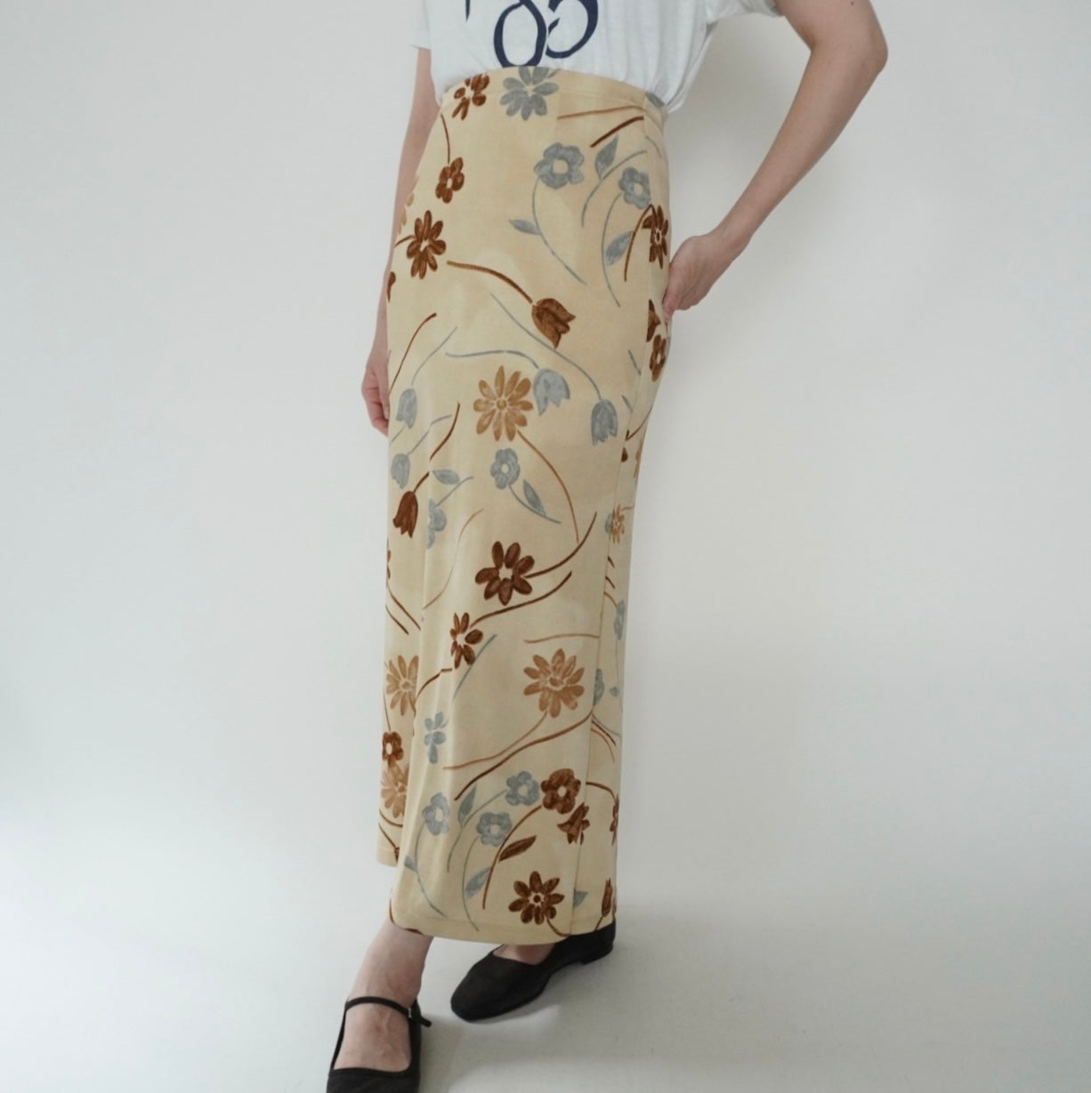 90s Floral Print Skirt Made in Italy