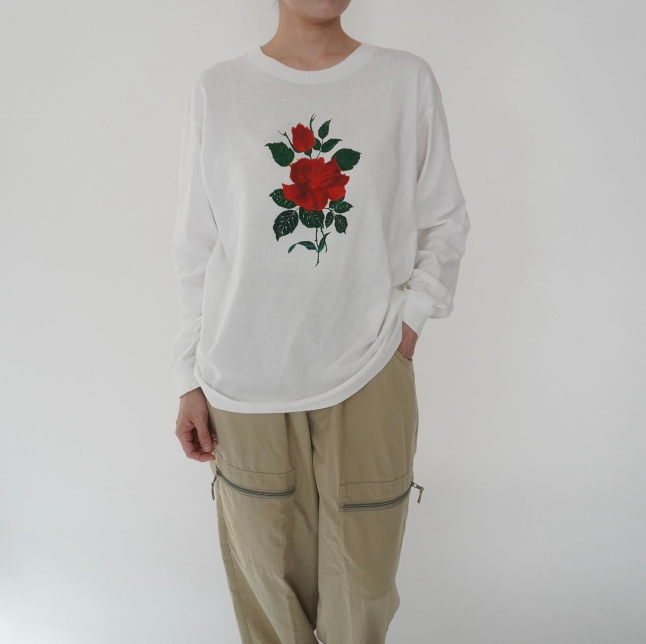 90s Printed Long T-shirt Made in USA