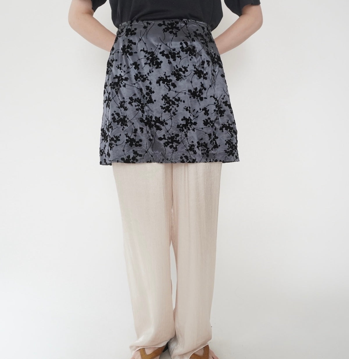 90s Flocky Pattern Skirt  Made in USA