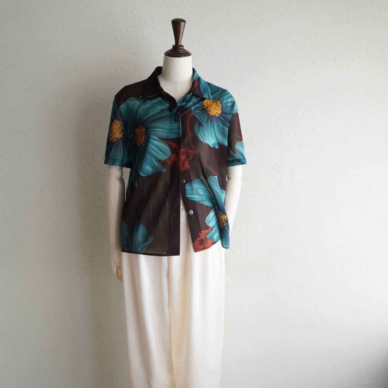 90s Sheer Printed Shirt Made in USA