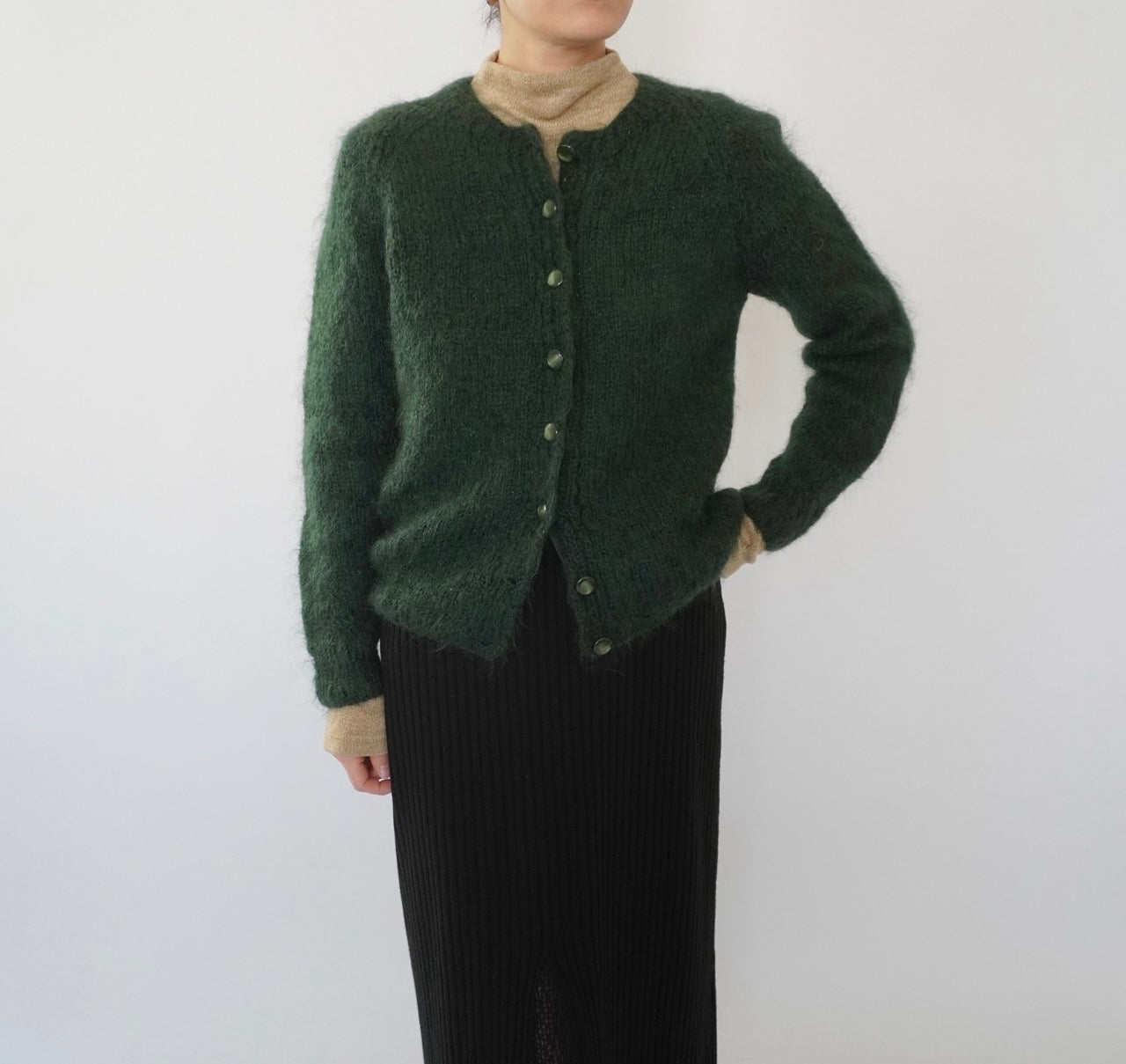 60s Green Mohair Cardigan