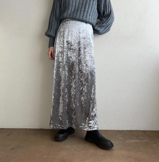 90s Velour Slit Skirt Made in USA