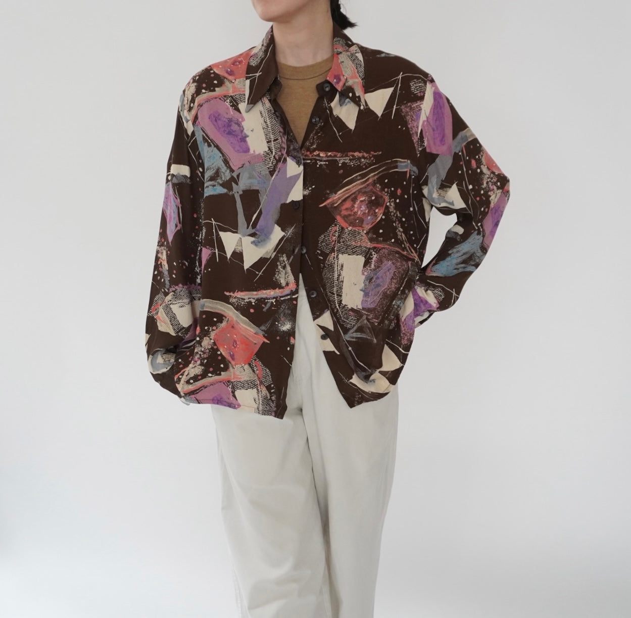 90s Rayon Printed Shirt