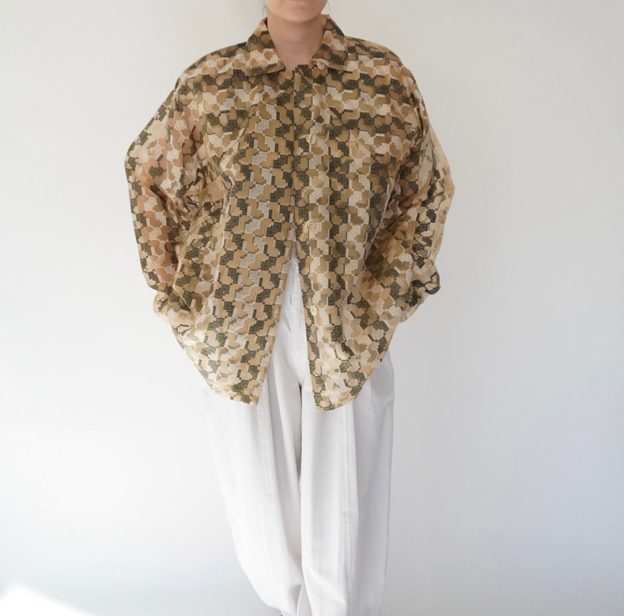 90s Sheer Pattern Shirt