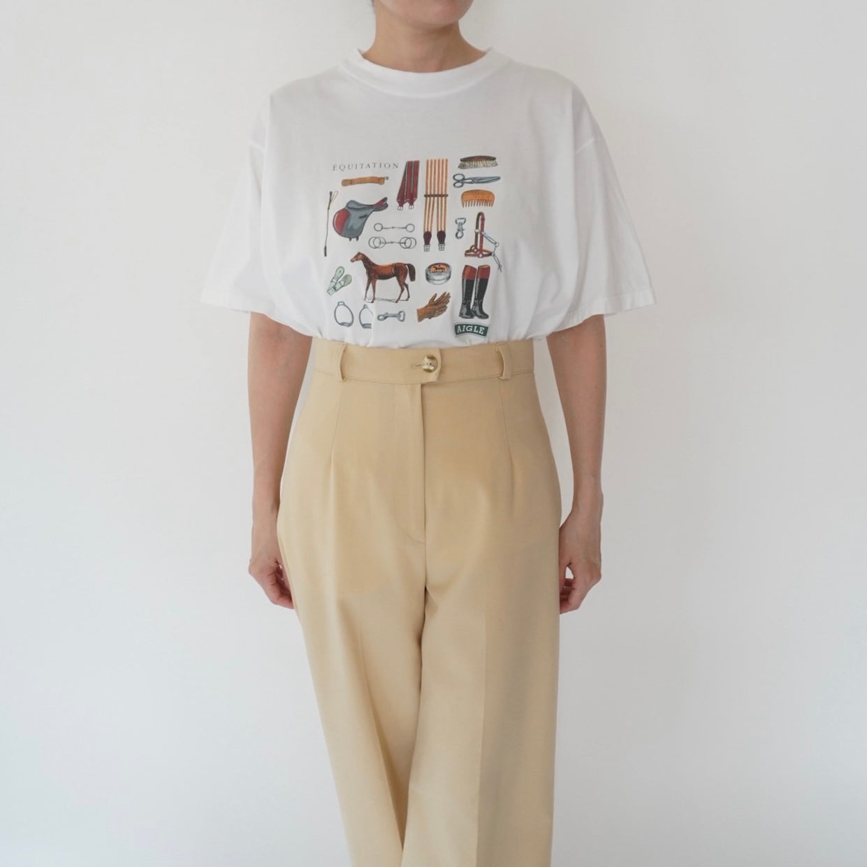 90s "AIGLE" Printed T-shirt Made in France