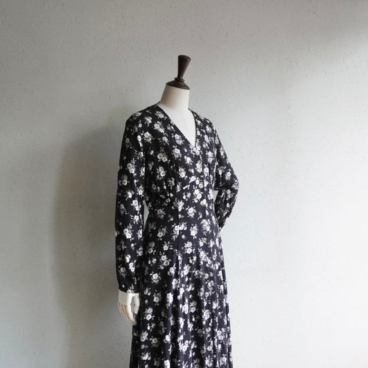 90s Floral Printed Maxi Dress Made in UK