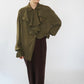 90s Ruffle Design Silk Shirt