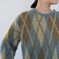 80s Argyle Mohair Knit Made in Italy