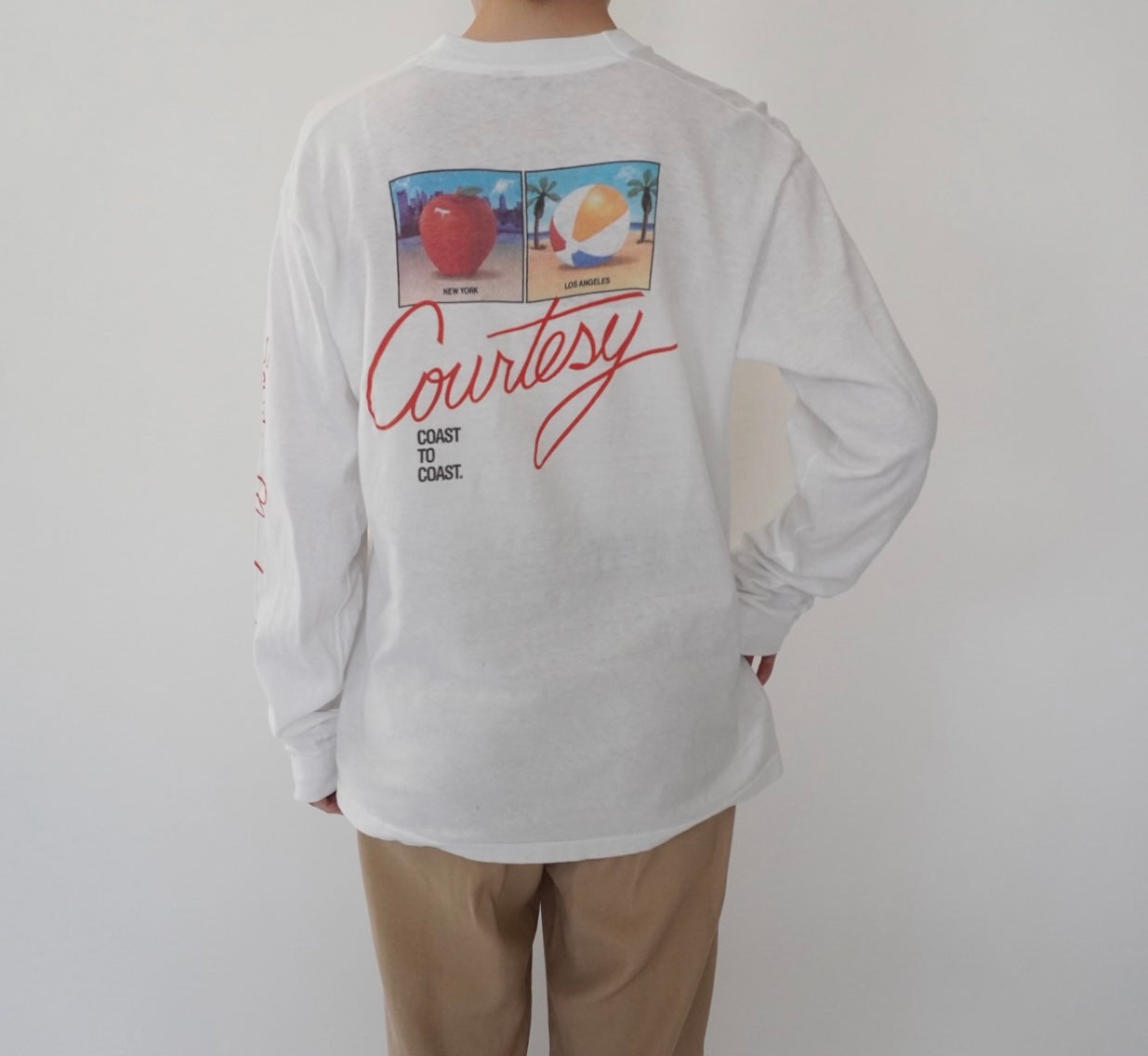 80s Printed Long Sleeves T-shirt Made in USA