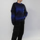 90s Black x Blue Mohair Knit