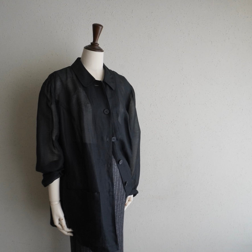 90s Linen Sheer Shirt,Jacket