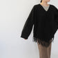 80s Black Fringe Top