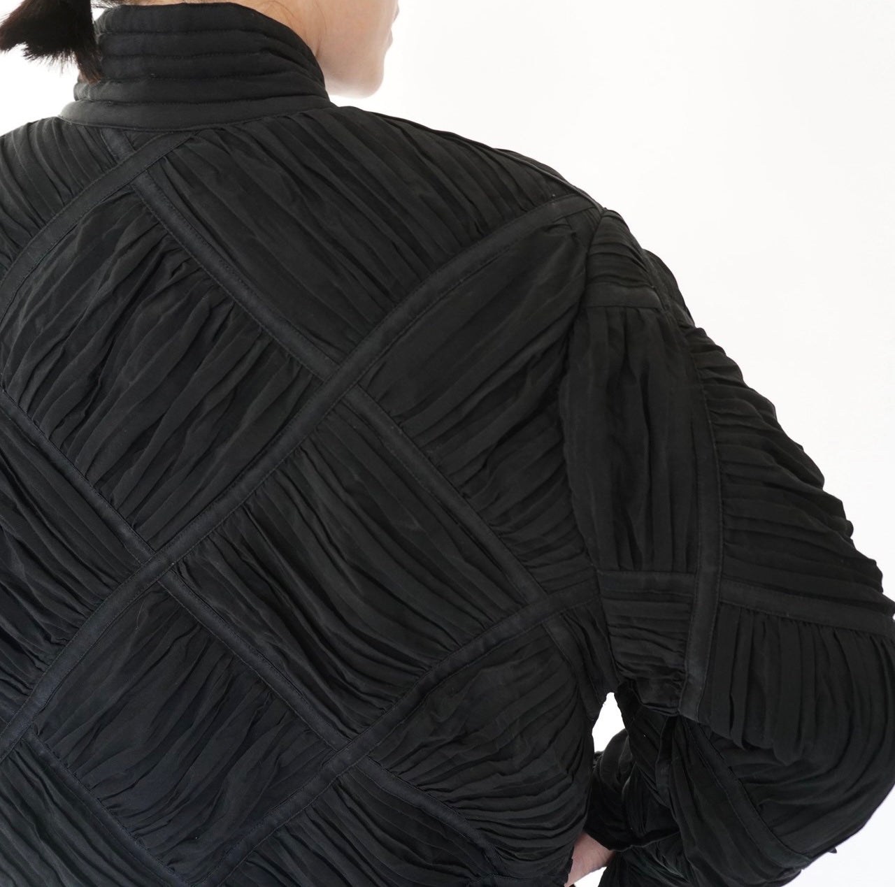 80s Silk Pleat Design Jacket